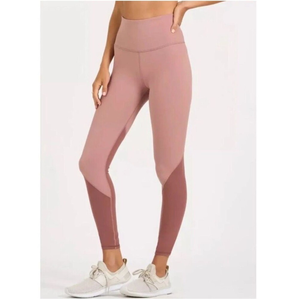 Vuori Color Block Studio Leggings Dusty Rose High-Rise Leggings Size XS